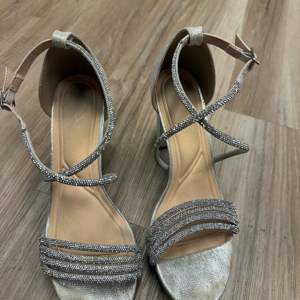 Silver Stiletto Heels with Elegant Straps